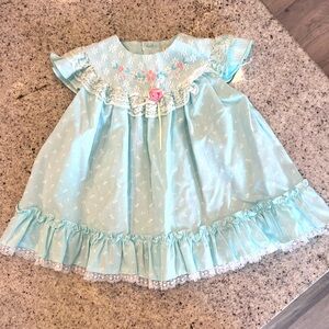 Vintage Dress blue lace baby girl 12 months